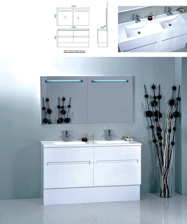 White Vanity BELLA 1500