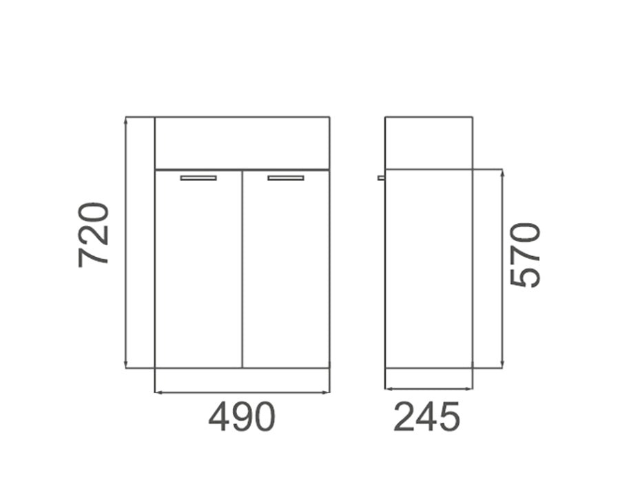 White Vanity TINY 50W (Wall Hung)