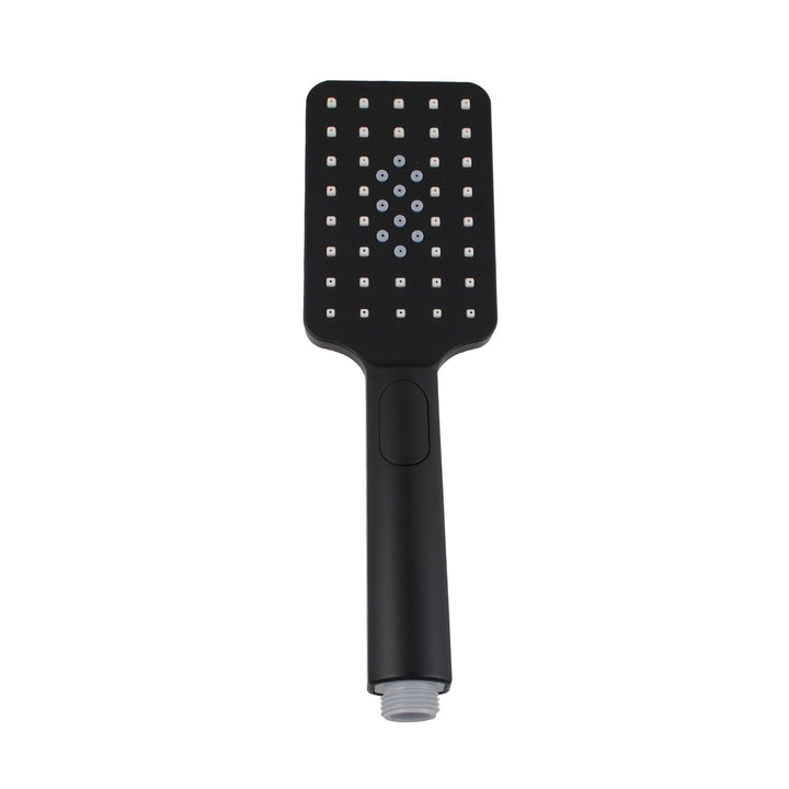 Square 3 Functions Black Rainfall Handheld Shower Head