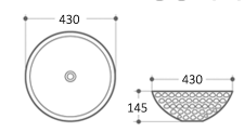 Golf Ball 430x430x145 Gold Basin