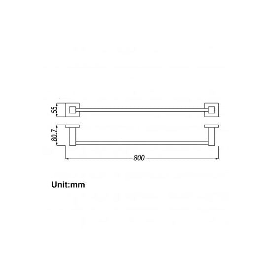 BLAZE Chrome Single Towel Rail 800mm