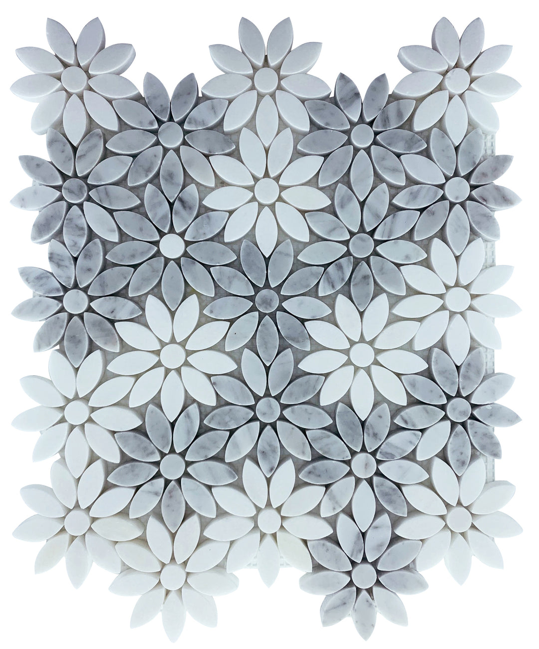 FLOWER CARRARA+THASSOS HONED SHEET SIZE 325X290X10MM - FLOWER CARRARA+THASSOS HONED - 06