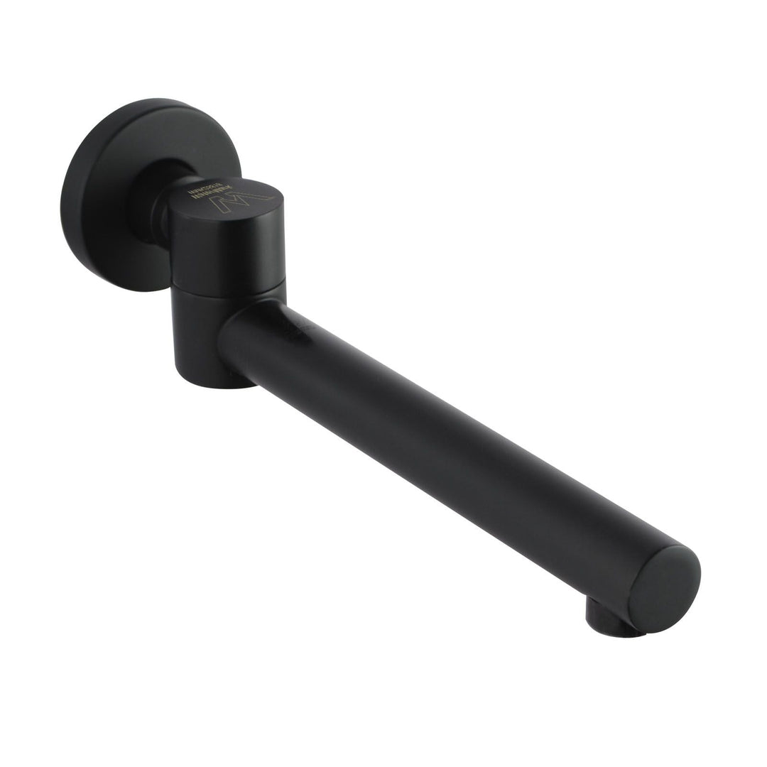 LUCID PIN Round Black Bathtub/Basin Swivel Wall Spout