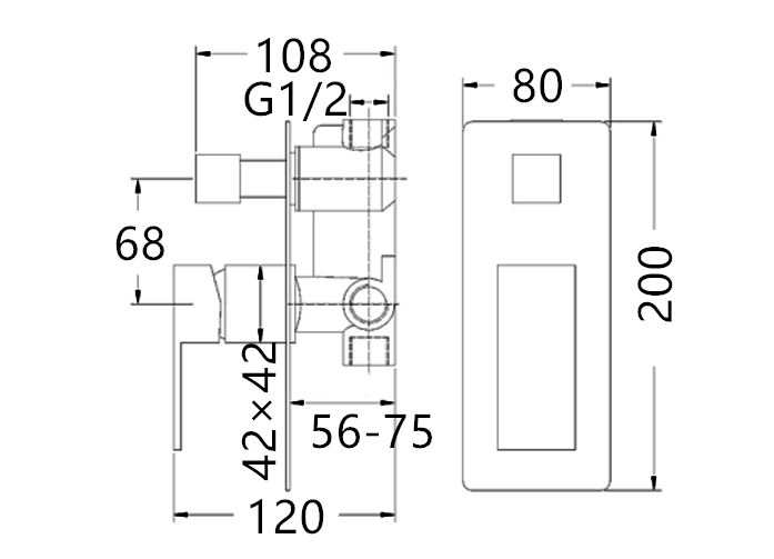 Taran Wall Diverter Mixer Ch TDSM