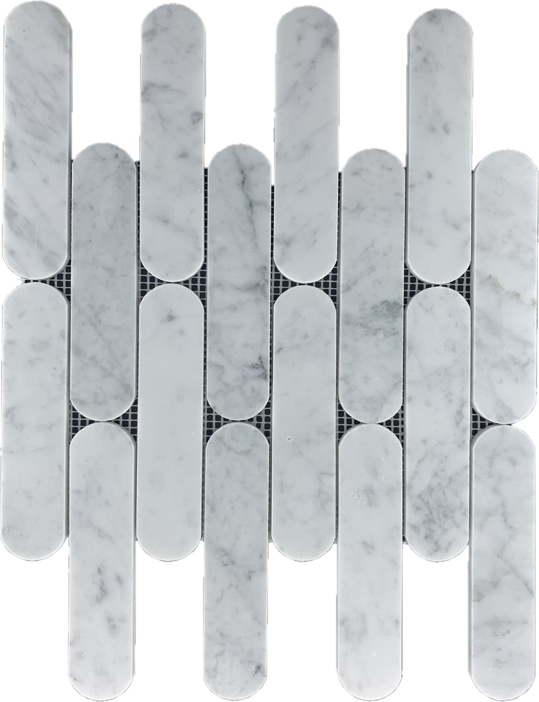 CONNECT CARRARA HONED CHIP SIZE 35X150X7MM SHEET SIZE 294X302 - CONNECT CARRARA 150 -02