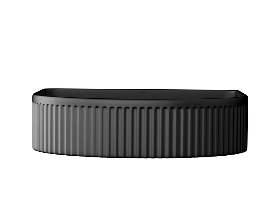 Archie 415x365x100 Matte Black Fluted Basin