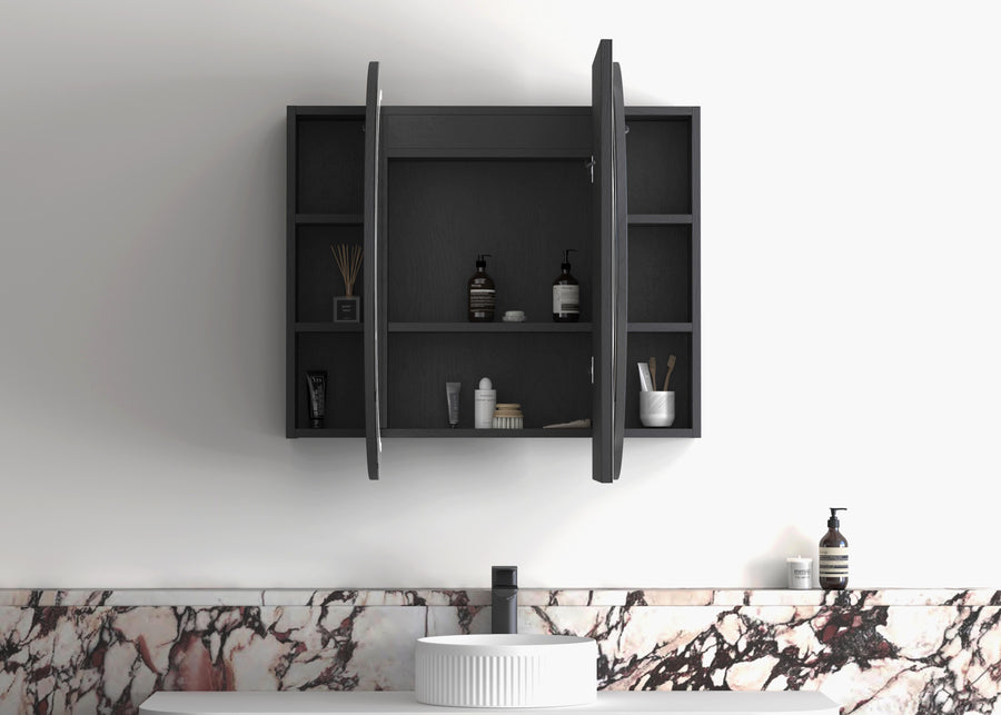 LED Bondi 1200x750 Black Oak Shaving Cabinet