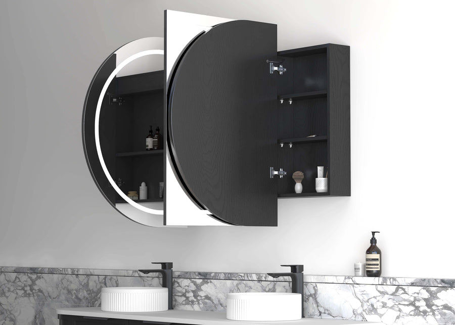 LED Bondi 1800x900 Black Oak Shaving Cabinet