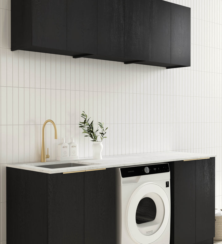 Laundry Kit 1960B Byron/Bondi Black Oak with Natural Carrara Marble Top