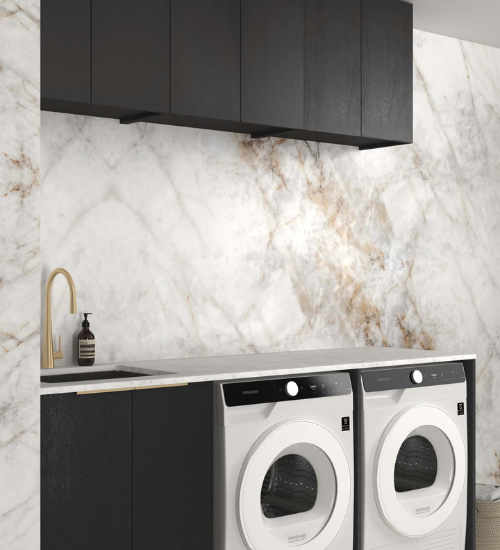 Laundry Kit 1960A Byron/Bondi Black Oak with Natural Carrara Marble Top