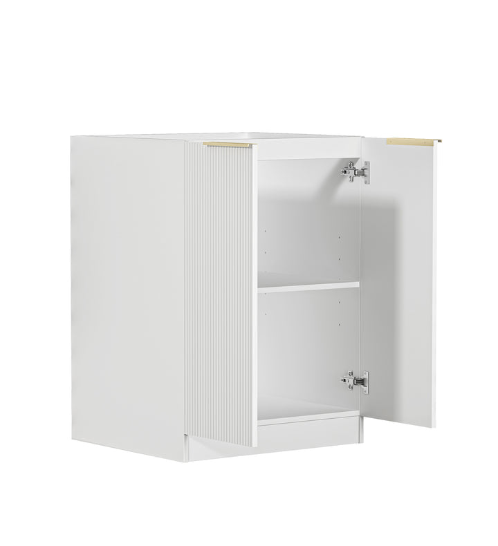 Noosa Laundry 630 Fluted White Base Cabinet