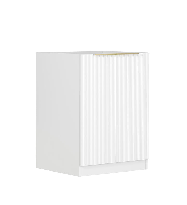 Bondi Laundry 630 Fluted White Base Cabinet