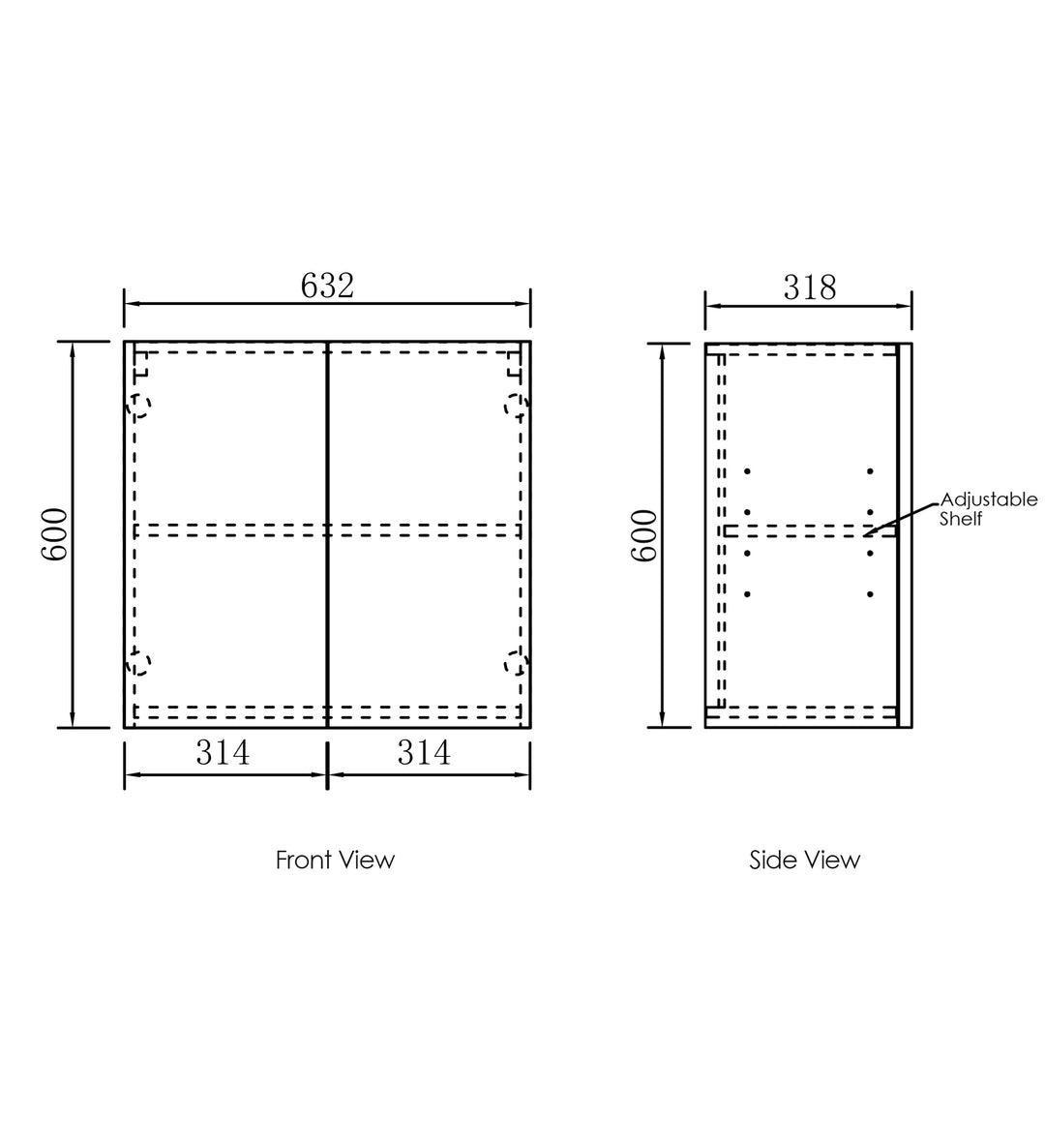 Byron/Bondi 630 Natural Oak Wall Cabinet