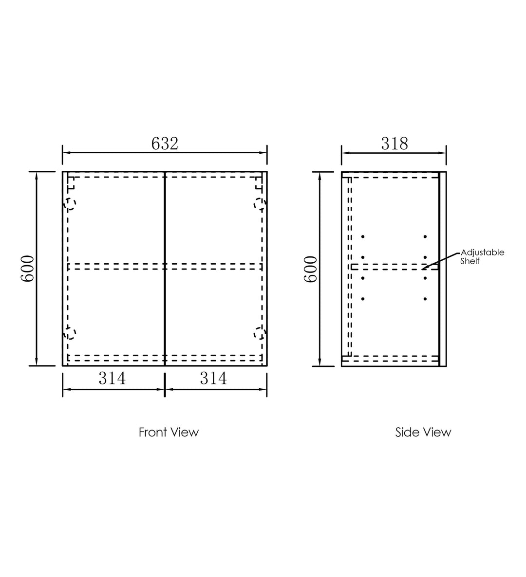 Byron/Bondi 630 Black Oak Wall Cabinet