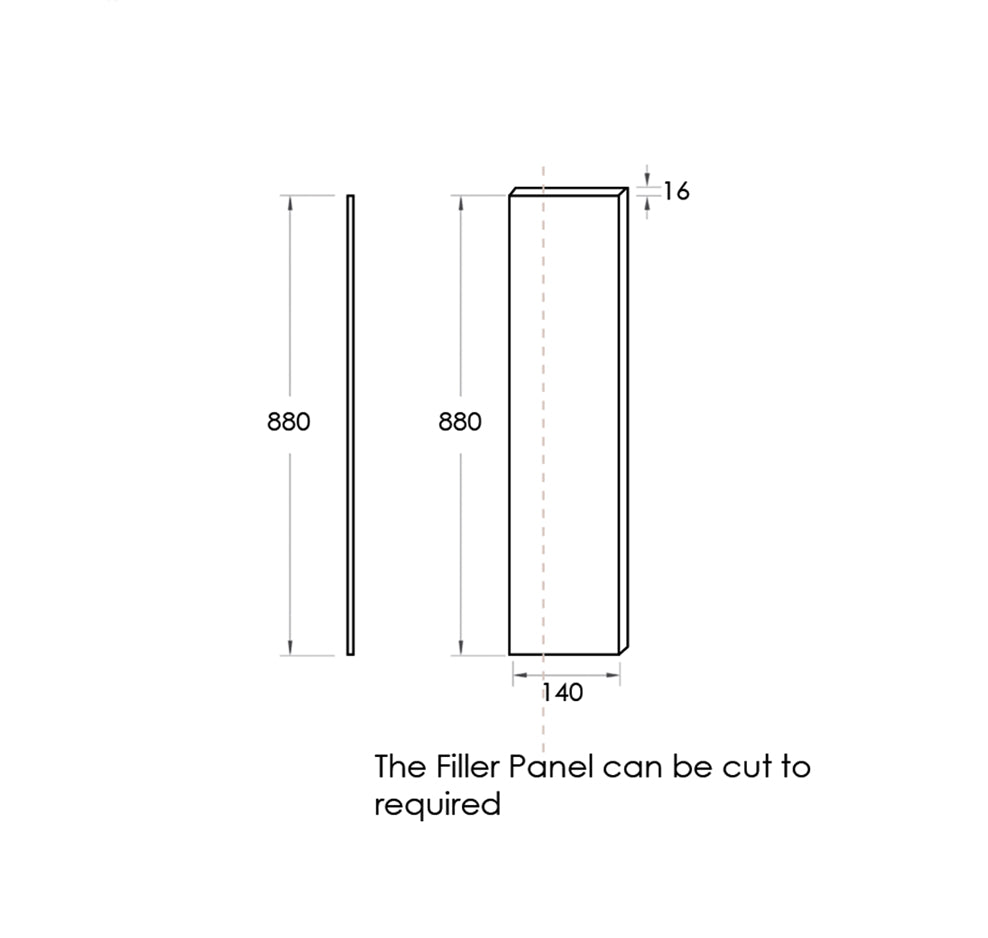 Filler 880x140x16 Polyurethane White