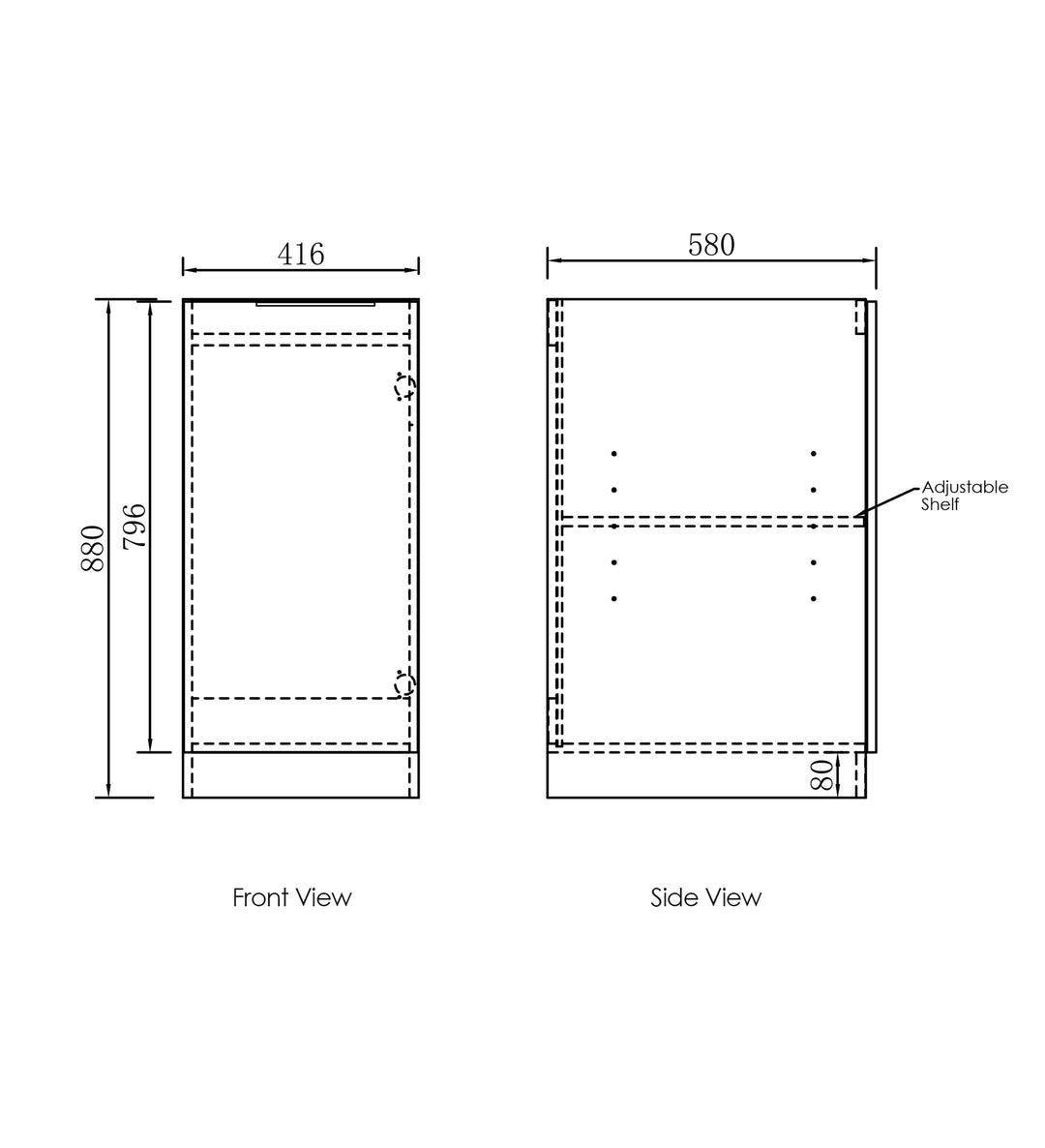 Byron/Bondi Laundry 415 Black Oak Base Cabinet