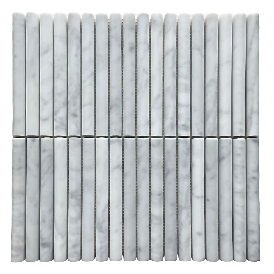 MINI BAMBOO CARRARA HONED CHIP SIZE 15X151X15MM SHEET SIZE 305X305 - MINI BAMBOO CARRARA -02