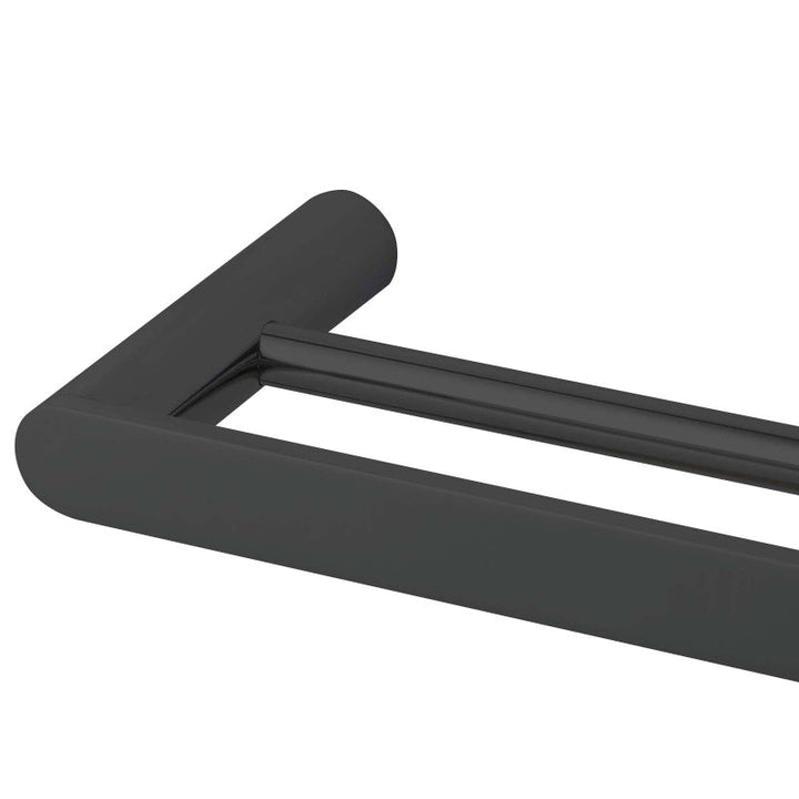 RUSHY Black Double Towel Rail 600mm