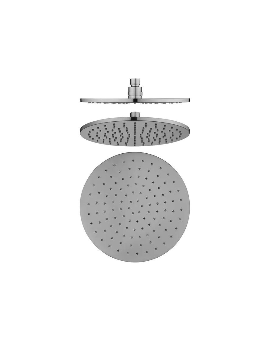 Round Brushed Nickel Brass Shower Head 250mm (Brass)