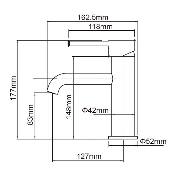 LUCID PIN Series Round Brushed Basin Mixer