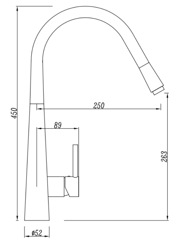 Round Brushed Nickel Pull Out Kitchen Sink Mixer Tap