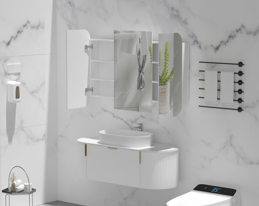 CARYSIL  1200x800mm Grand Matte White Shaving Cabinet