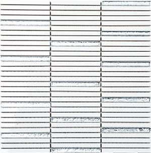 ARTIC WHITE GLOSS STACKED KIT KAT MOSAIC 100×8MM - PT- EV- DG-BNW-067G-1008