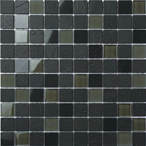 DURAGLASS CHARCOAL MIXED MOSAIC 25X25MM - PT- EV- DG-CC-25