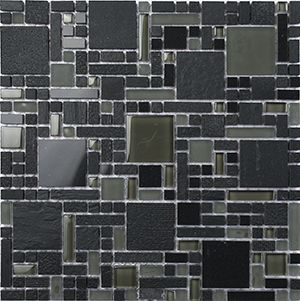 DURAGLASS CHARCOAL MAGIC MIXED MOSAIC 300x300x8MM - PT- EV- DG-CC-MAGIC