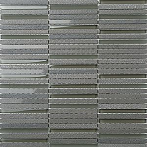 DURAGLASS STEEL GREY STRAIGHT MIXED MOSAIC 100X8MM - PT- EV- DG-SG-1008