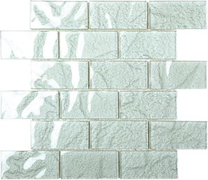 METALLIC SILVER GLOSS BRICK MOSAIC 100X50MM - PT- EV- EM101-50100-BK