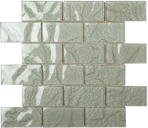 METALLIC ALUMINIUM GLOSS BRICK MOSAIC 100X50MM - PT- EV- EM102-50100-BK