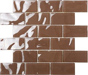 METALLIC LAS VEGAS GLOSS BRICK MOSAIC 100X50MM - PT- EV- EM113-50100-BK