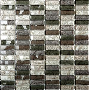 METALLIC GLOSS MIXED MOSAIC 15X50MM SH300x300x8MM - PT- EV- EMM001-1550