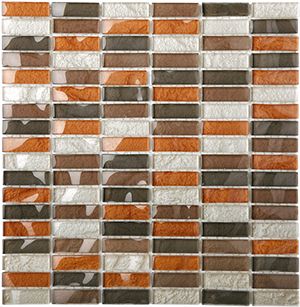 METALLIC GLOSS MIXED MOSAIC 15X50MM SH:300X300X8MM - PT- EV- EMM003-1550