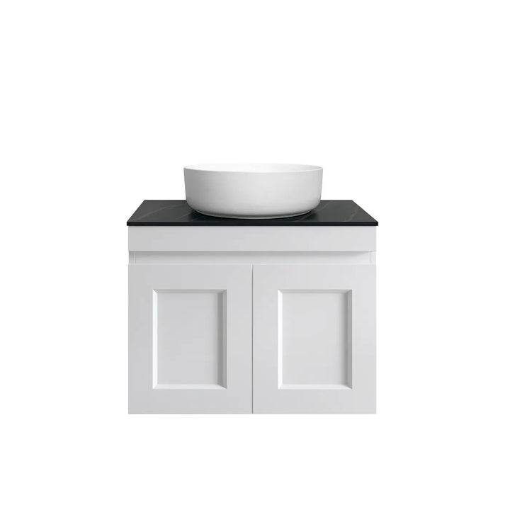 SATIN WHITE HAMPTON MARK II 600MM WALL HUNG VANITY HPM600WST-CA-12TH