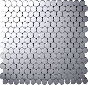 METAL B.STAINLESS STEEL ROUND MOSAIC 290X270MM - PT- EV- ME-SM02-SILVER