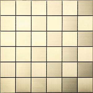 METAL BRUSHED BRASS MOSAIC 50X50MM - PT- EV- ME-SM04-BRASS