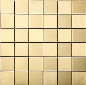 METAL GOLD BRUSHED MOSAIC 50X50MM (296x296MM) - PT- EV- ME-SM04-GOLD