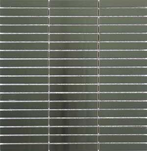 METAL BRUSHED STAINLESS STEEL MOSAIC 100X15MM - PT- EV- ME-SM07-SILVER