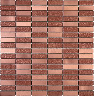 METALUXE COPPER MOSAIC 15X50MM (SHEET: 300X300MM) - PT- EV- ML-C-1550BT