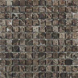 EMPERADOR DARK TUMBLED MARBLE MOSAIC 25X25MM - PT- EV- MM-EMP-25T