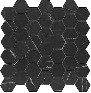 MARBLE PIETRA GREY HEX HONED MOSAIC 48×55MM - PT- EV- MMEX-PTG-HEX50H