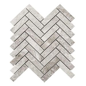 MARBLE SILVERGREY HERRINGBONE HONED MOSAIC 25X98MM - PT- EV- MMEX-SVG-25100H-HB