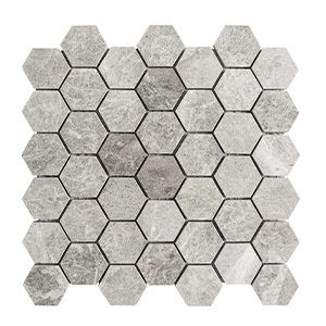 MARBLE SILVER GREY HEX HONED MOSAIC 305x298x8MM - PT- EV- MMEX-SVG-HEX50H