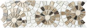 MULTI BROWN POLISHED BORDER MOSAIC 300X100X8MM - PT- EV- MM-JOY02P-BD