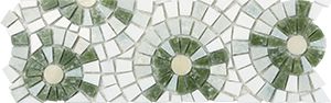 MULTI GREEN POLISHED BORDER MOSAIC 300X100X8MM - PT- EV- MM-JOY05P-BD