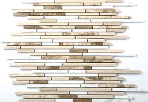 MULTI BROWN BULLETS HONED MARBLE MOSAIC 300X300MM - PT- EV- MM-MIXBROWN-BUL-H