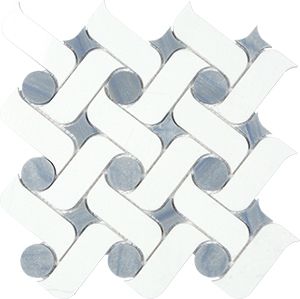 THASSOS+AZUL MACAUBAS ARK POL MOSAIC 300X300X8MM - PT- EV- MM-THAZUL-ARK-P