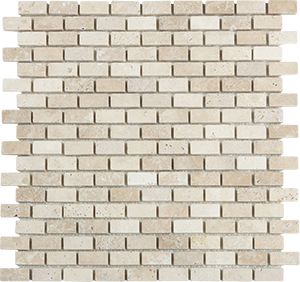 TRAVETINE CLASSICO BRICK TUMBLED MOSAIC 32X15MM - PT- EV- MM-TRAC-1532T